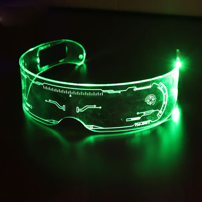 Verres de pare-soleil du Cyberpunk LED avec 7 couleurs et acrylique futuriste de 3 modes