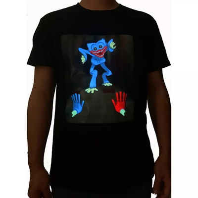 LED flexible allumant la lumière de doux de T-shirt vers le haut de rougeoyer noir