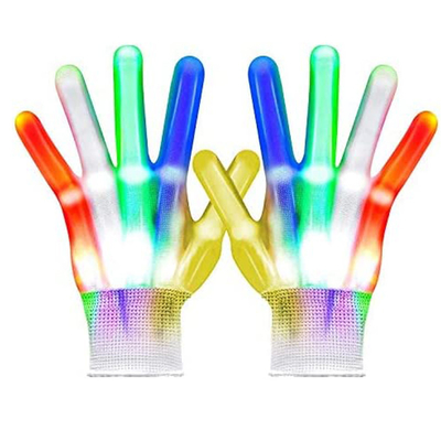 Les gants blancs de lumière de LED pour les adultes 5 d'enfants colore 6 &quot;copies claire&quot;