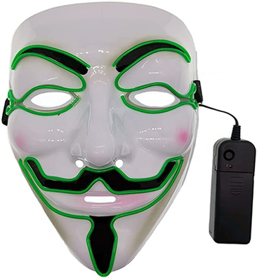 Clignotant lumineux de masque protecteur de Halloween LED de pirate informatique pour le costume de Cosplay