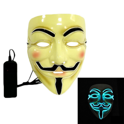 Clignotant lumineux de masque protecteur de Halloween LED de pirate informatique pour le costume de Cosplay