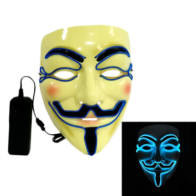 Clignotant lumineux de masque protecteur de Halloween LED de pirate informatique pour le costume de Cosplay
