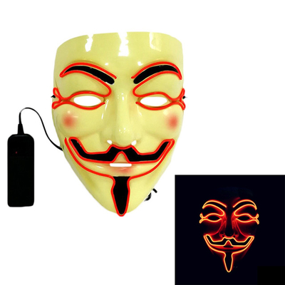 Clignotant lumineux de masque protecteur de Halloween LED de pirate informatique pour le costume de Cosplay