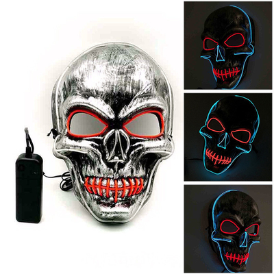 De crâne d'allumer masque protecteur effrayant de Halloween LED réglable pour des adultes