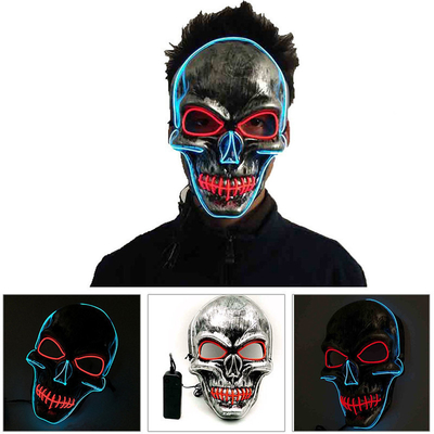 De crâne d'allumer masque protecteur effrayant de Halloween LED réglable pour des adultes
