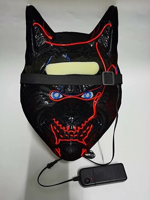 Masque protecteur de Wolf Animal Scary Halloween LED pour des femmes des hommes rougeoyant dans l'obscurité