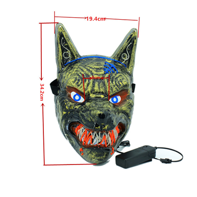 Masque protecteur de Wolf Animal Scary Halloween LED pour des femmes des hommes rougeoyant dans l'obscurité