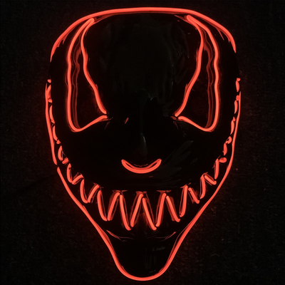 La lumière effrayante de Halloween de venin vers le haut du masque avec l'EL au néon câblent 3 &quot;copies claire&quot;