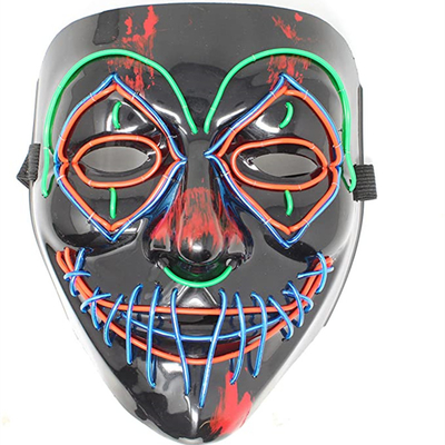 Lumineux effrayant multi de masque protecteur de Halloween LED de couleur dans l'obscurité