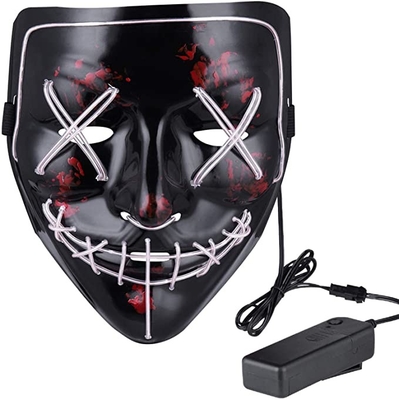 La mascarade allument le masque de purge de Halloween lumineux avec 10 couleurs de différence