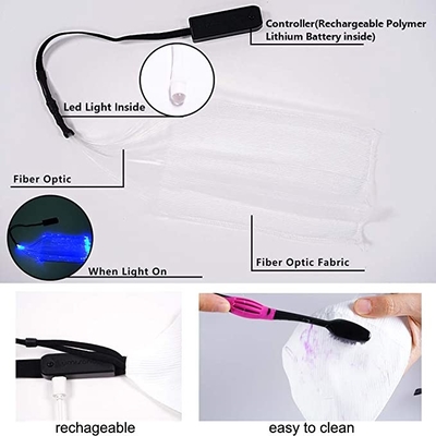 La LED s'allument vers le haut de la couleur du masque protecteur 7 allume rougeoyer rechargeable d'USB dans l'obscurité