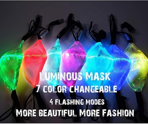 La LED s'allument vers le haut de la couleur du masque protecteur 7 allume rougeoyer rechargeable d'USB dans l'obscurité
