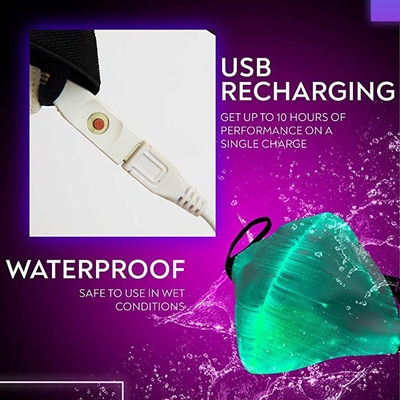 Couleurs claires programmables optiques du masque protecteur de la fibre LED 7 5 modes de clignotant