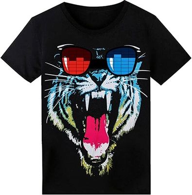 T-shirt de clignotant du capteur sain LED avec l'impression de mode pour des adultes