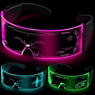 Le Cyberpunk allument le style futuriste rechargeable en verre LED de pare-soleil