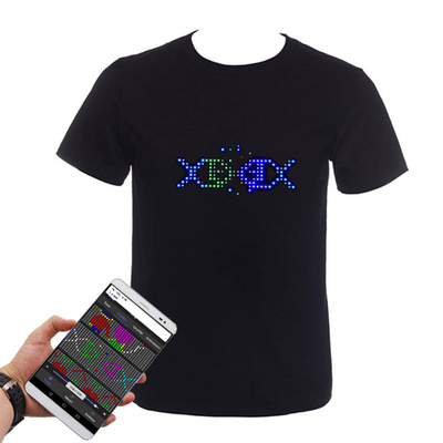 Contrôle LED d'APPLI allumant rechargeable programmable de Bluetooth de T-shirt