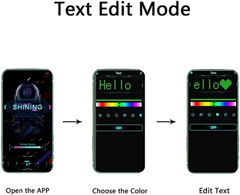 Dessin de édition coloré multi d'image de musique des textes du chapeau RVB de Bluetooth LED de langue
