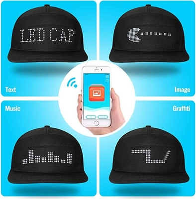 Chapeaux frais Editable de Bluetooth LED de chapeau de message programmable d'affichage