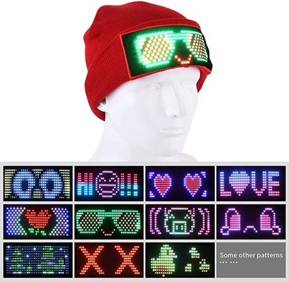 Montrez Editable unisexe de chapeau de l'APPLI DIY LED Smart de Beanie Hat Bluetooth