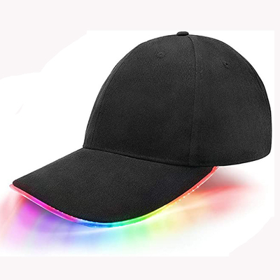 Chapeau de clignotant rougeoyant unisexe CR2016 de couleur des casquettes de baseball 7 de LED
