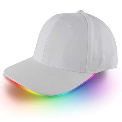 Allumez la bande réglable de Velcro de couleur multi de chapeaux de base-ball de LED