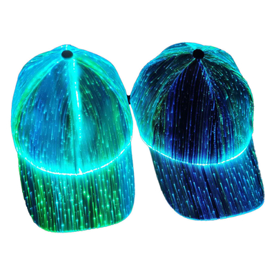 Lumières rougeoyantes rechargeables lumineuses optiques d'USB de chapeaux de base-ball de la fibre LED 7