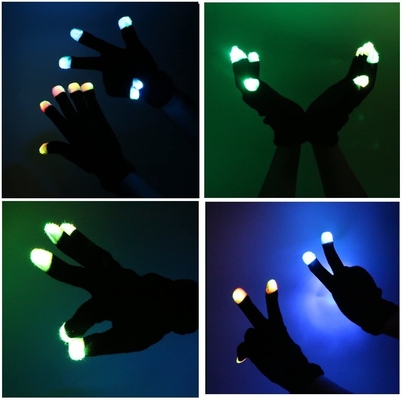 Bout du doigt lumineux de 3 des couleurs LED gants de lumière clignotant pour la partie d'éloge