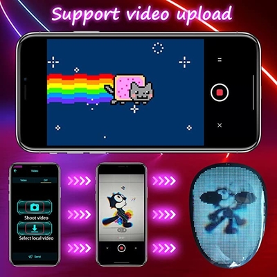 Visage transformant les vidéos programmables d'image de GIF de masque de LED Digital