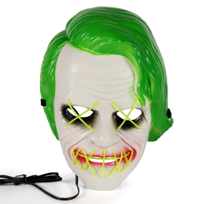 Le joker vert Halloween a mené le masque léger pour la partie Cosplay de mascarade