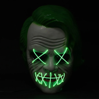 Le joker vert Halloween a mené le masque léger pour la partie Cosplay de mascarade