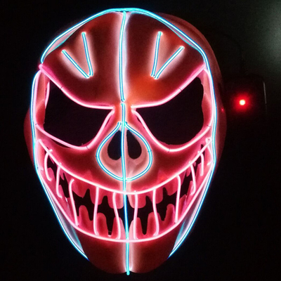 Vacances au néon rougeoyantes flexibles du masque protecteur de fil d'EL de potiron de Halloween LED allumant le masque