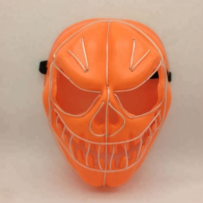 Vacances au néon rougeoyantes flexibles du masque protecteur de fil d'EL de potiron de Halloween LED allumant le masque