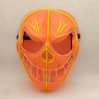 Vacances au néon rougeoyantes flexibles du masque protecteur de fil d'EL de potiron de Halloween LED allumant le masque