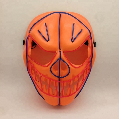 Vacances au néon rougeoyantes flexibles du masque protecteur de fil d'EL de potiron de Halloween LED allumant le masque