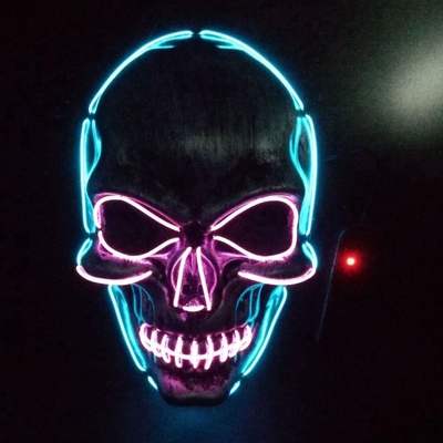 Allumez vers le haut de la couleur du masque protecteur de Halloween LED de fil d'EL DC3V 10 facultative