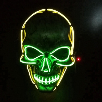 Allumez vers le haut de la couleur du masque protecteur de Halloween LED de fil d'EL DC3V 10 facultative
