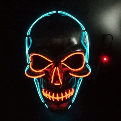 Allumez vers le haut de la couleur du masque protecteur de Halloween LED de fil d'EL DC3V 10 facultative